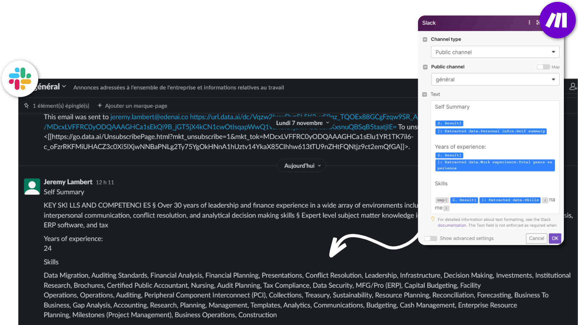 resume parsing results