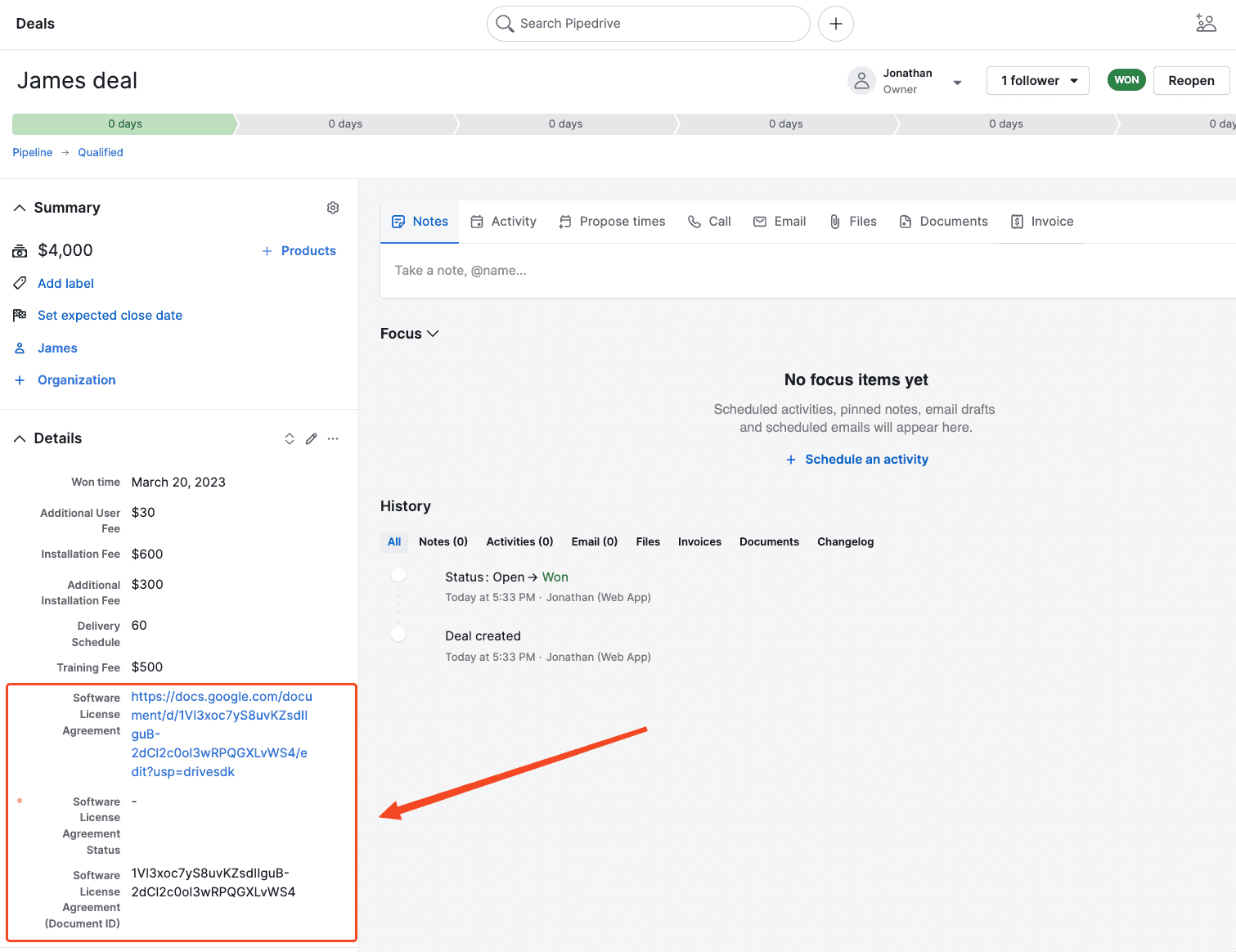 adding link to file in pipedrive