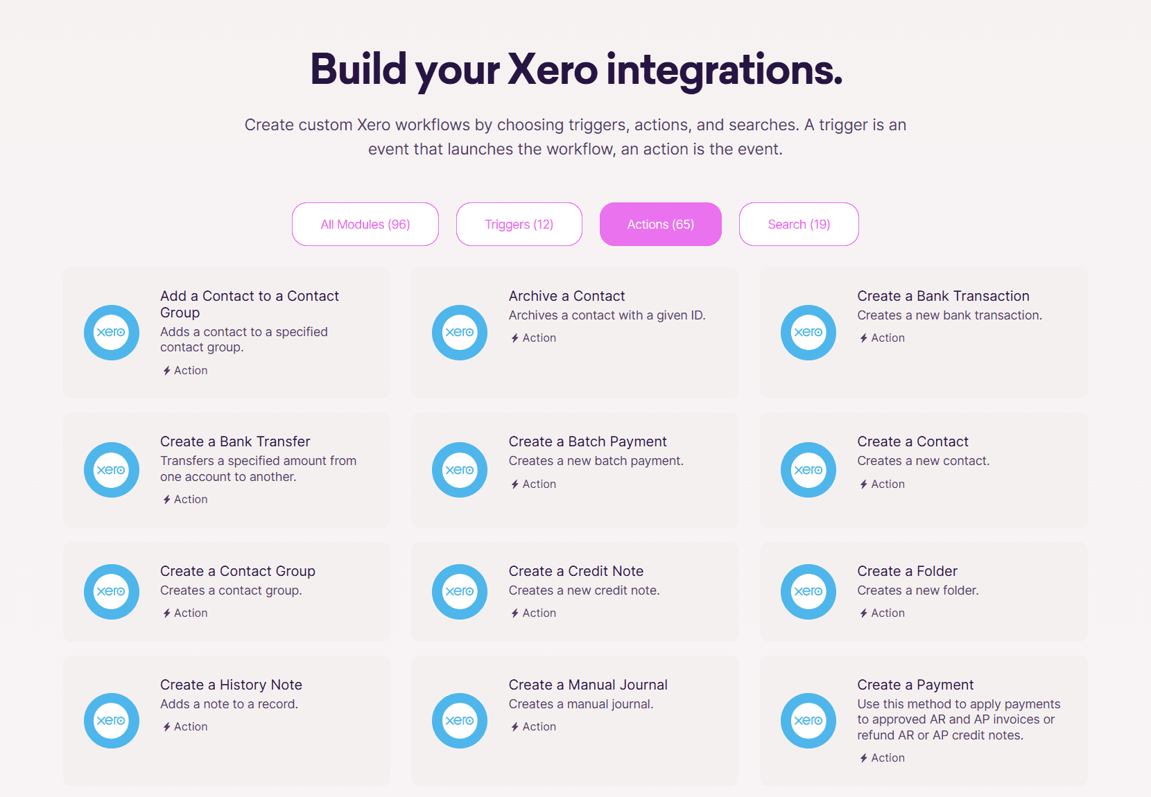 make.com vs zapier example of xero action modules
